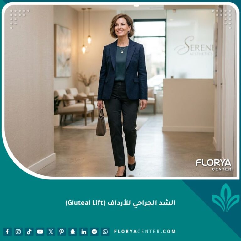 سيدة تشعر بالثقة بعد نجاح عملية الشد الجراحي للأرداف في عيادة تجميل راقية.