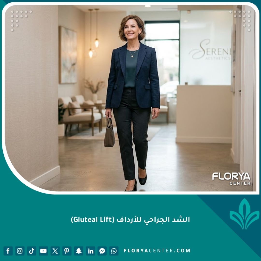 سيدة تشعر بالثقة بعد نجاح عملية الشد الجراحي للأرداف في عيادة تجميل راقية.