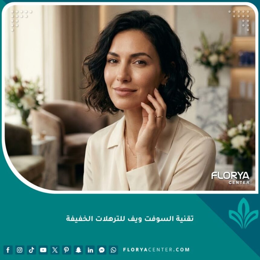 تقنية السوفت ويف للترهلات الخفيفة 1 امرأة تتمتع ببشرة مشدودة ونضرة بعد استخدام تقنية السوفت ويف للترهلات الخفيفة بدون ألم.