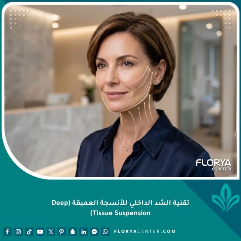 صورة توضيحية لنتائج تقنية الشد الداخلي للأنسجة العميقة للحصول على بشرة مشدودة وشبابية بدون ترهل.