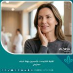 صورة عالية الجودة تبرز نضارة وشباب البشرة بعد استخدام تقنية النانو فات لتحسين جودة الجلد المترهل وعلاج التجاعيد.