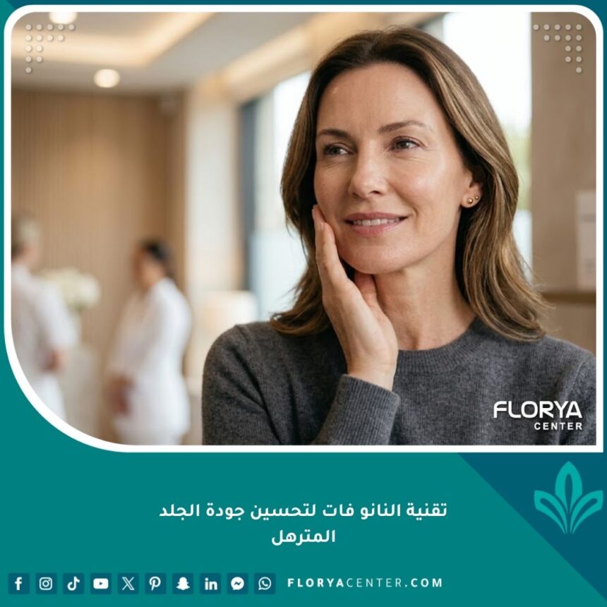 تقنية النانو فات لتحسين جودة الجلد المترهل 1 صورة عالية الجودة تبرز نضارة وشباب البشرة بعد استخدام تقنية النانو فات لتحسين جودة الجلد المترهل وعلاج التجاعيد.