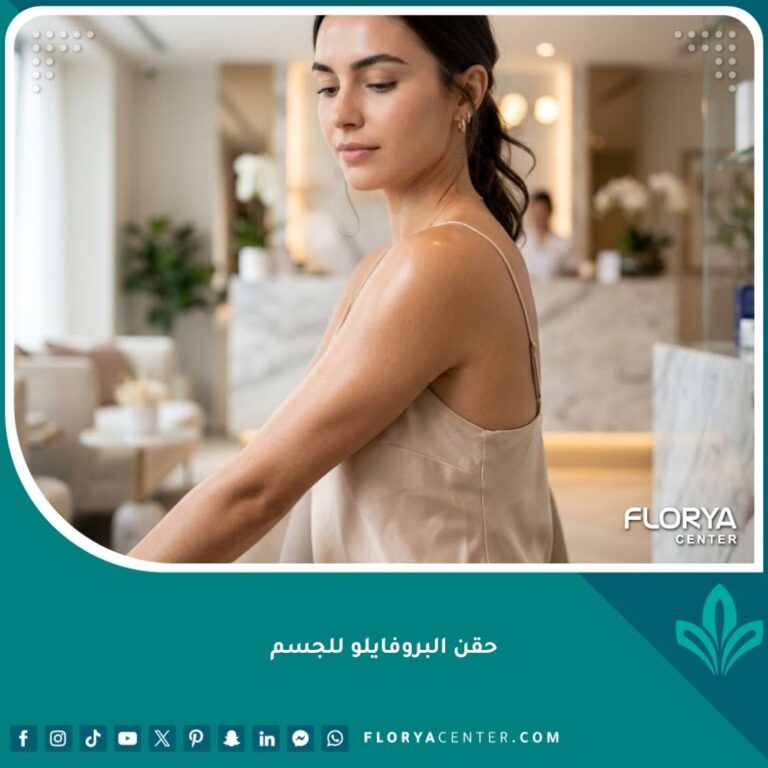 صورة مقربة تبرز نضارة وشباب البشرة بعد حقن البروفايلو للجسم، مع التركيز على نعومة الجلد وشد الترهلات في منطقة الزنود.