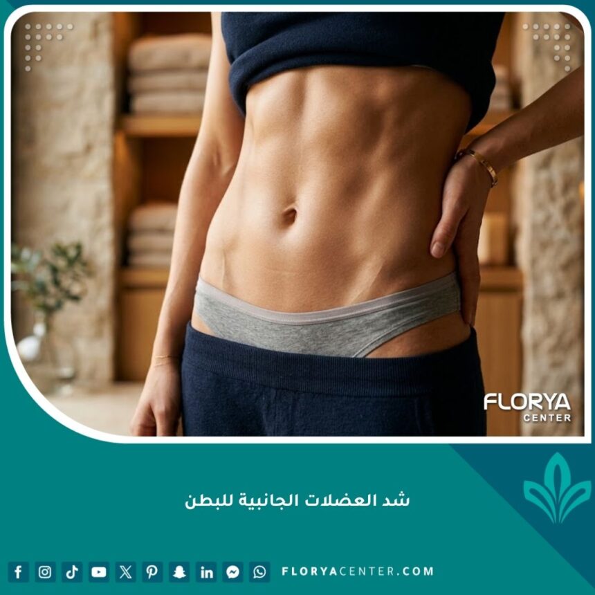 نتيجة عملية شد العضلات الجانبية للبطن وإبراز الخصر الرياضي المنحوت.