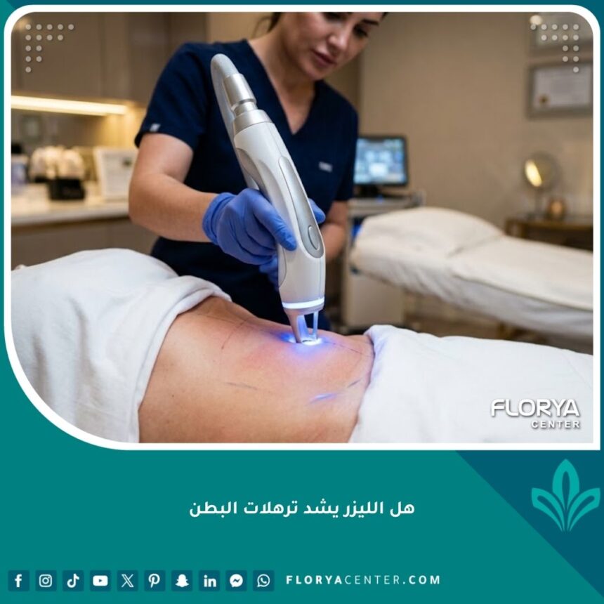 هل الليزر يشد ترهلات البطن 1 جهاز حديث لشد ترهلات البطن بالليزر والجي بلازما بدون جراحة في عيادة تجميل.