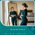 امرأة تتمتع ببطن مسطح ومشدود بعد البحث عن إجابة هل يمكن شد البطن بدون جراحة لعلاج الترهلات.